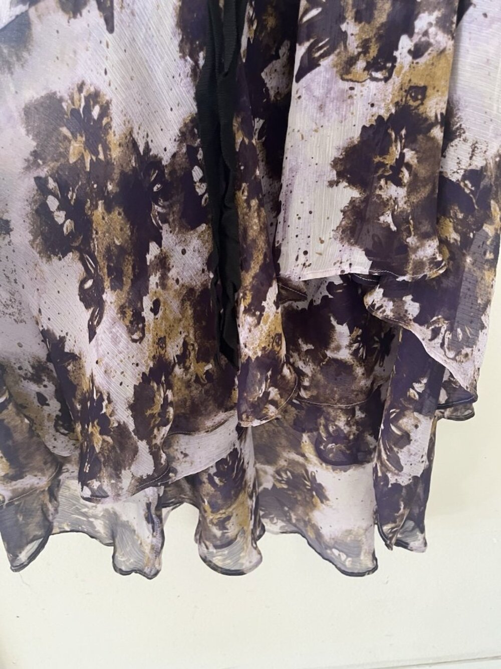 Vera Wang Women's Goth Whimiygoth Grunge Fairy Floral Dress Size L hi-low Sheer - Picture 8 of 11